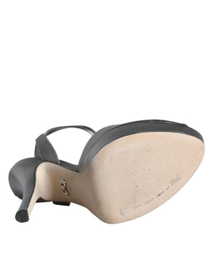 Metallic Silber Leder Keira Plateausandalen Schuhe