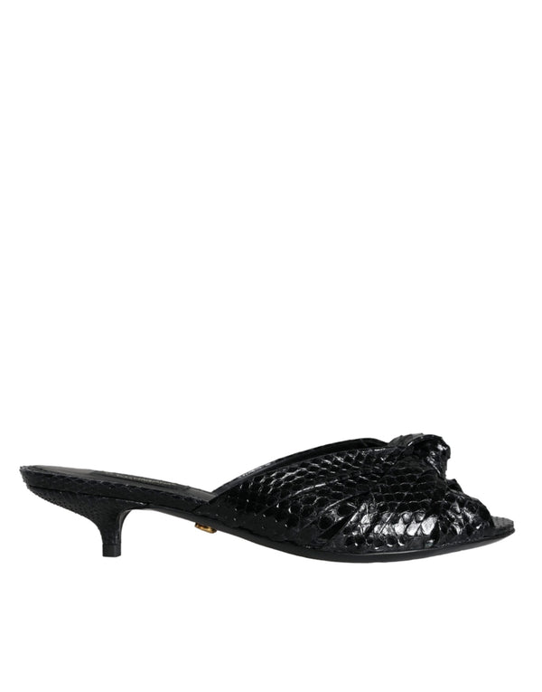 Schwarz Leder Absätze Sandalen Schuhe