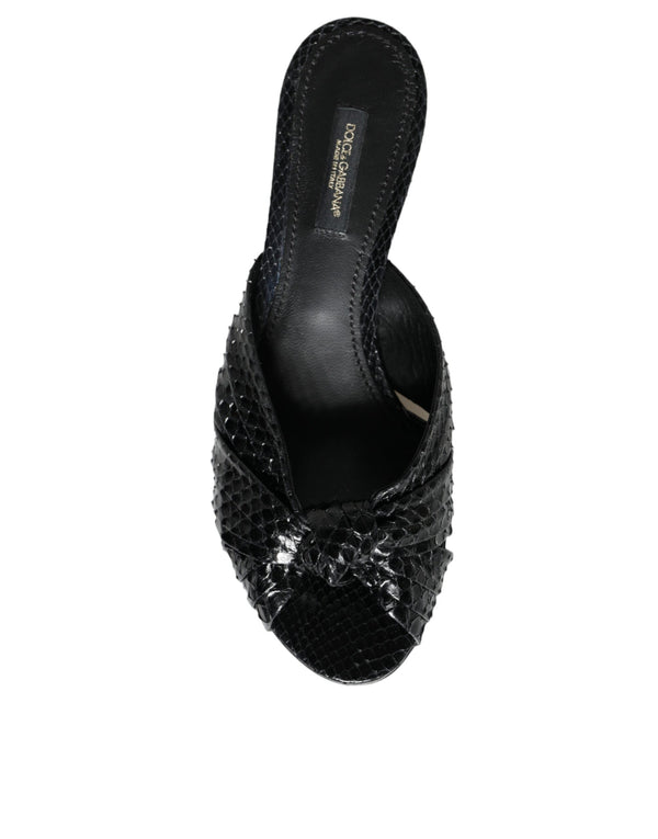 Schwarz Leder Absätze Sandalen Schuhe