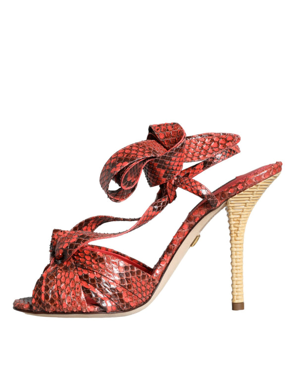 Koralle Exotische Leder Absätze Sandalen Schuhe