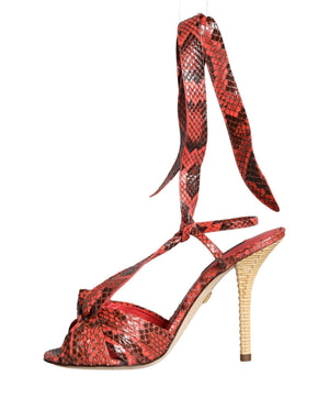 Koralle Exotische Leder Absätze Sandalen Schuhe