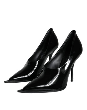 Schwarze Lackleder High Heels Pumps Schuhe