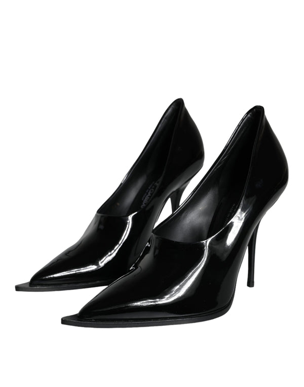 Schwarze Lackleder High Heels Pumps Schuhe