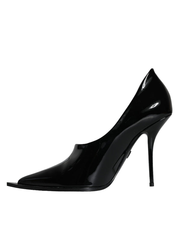 Schwarze Lackleder High Heels Pumps Schuhe
