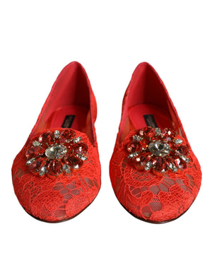 Koralle Spitze Kristall Ballett Flats Loafers Schuhe