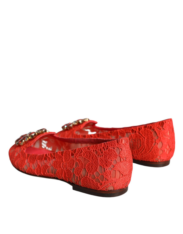 Koralle Spitze Kristall Ballett Flats Loafers Schuhe