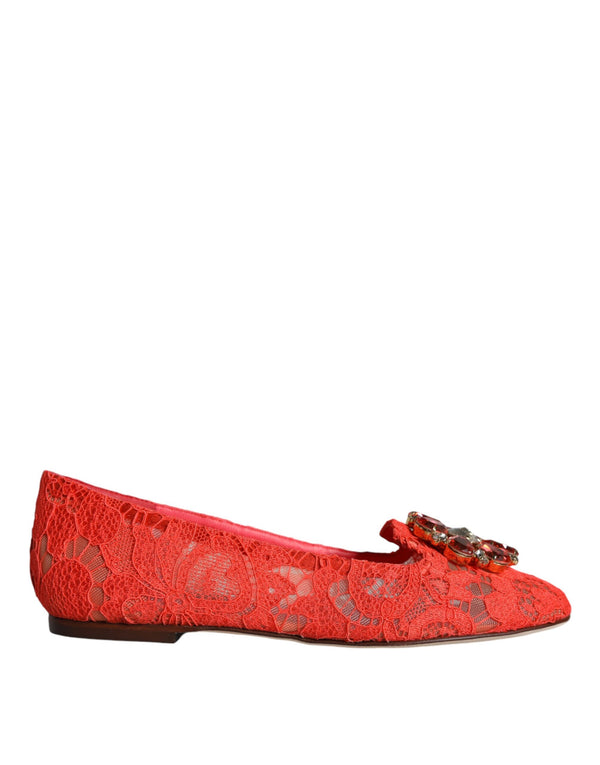 Koralle Spitze Kristall Ballett Flats Loafers Schuhe