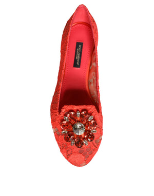 Koralle Spitze Kristall Ballett Flats Loafers Schuhe