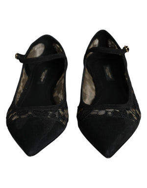 Schwarz Taormina Spitze Bellucci Flats Schuhe