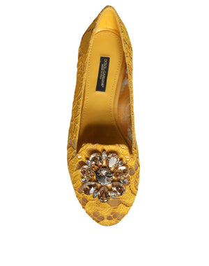 Senf Spitze Kristall Ballett Flats Loafer Schuhe