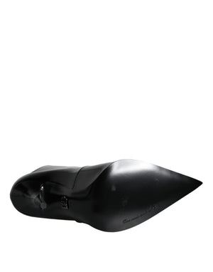 Schwarze Lackleder Spitzenstiefel Schuhe