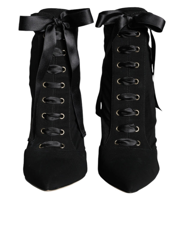 Schwarze Jersey-Stretch-Stiefeletten Schuhe