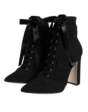 Schwarze Jersey-Stretch-Stiefeletten Schuhe