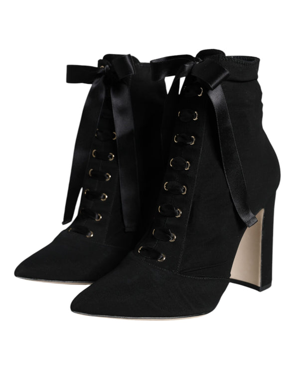 Schwarze Jersey-Stretch-Stiefeletten Schuhe