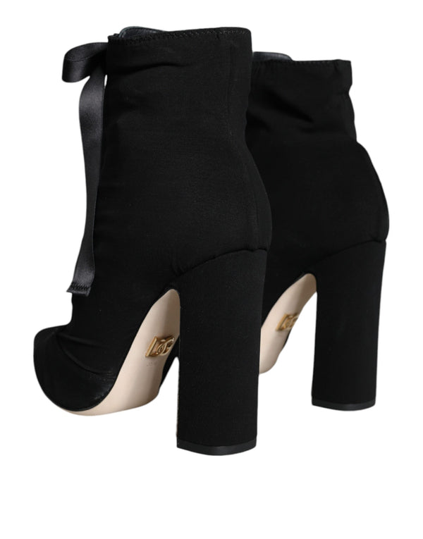 Schwarze Jersey-Stretch-Stiefeletten Schuhe