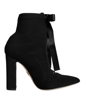Schwarze Jersey-Stretch-Stiefeletten Schuhe