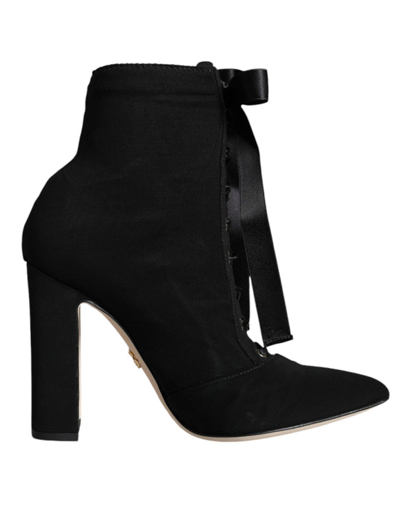 Schwarze Jersey-Stretch-Stiefeletten Schuhe