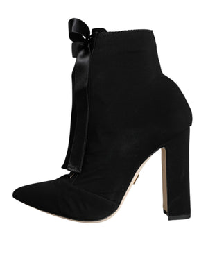 Schwarze Jersey-Stretch-Stiefeletten Schuhe