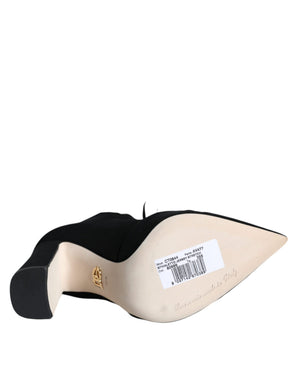 Schwarze Jersey-Stretch-Stiefeletten Schuhe