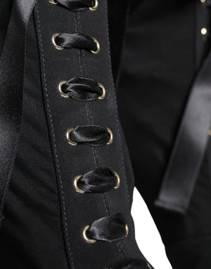 Schwarze Jersey-Stretch-Stiefeletten Schuhe