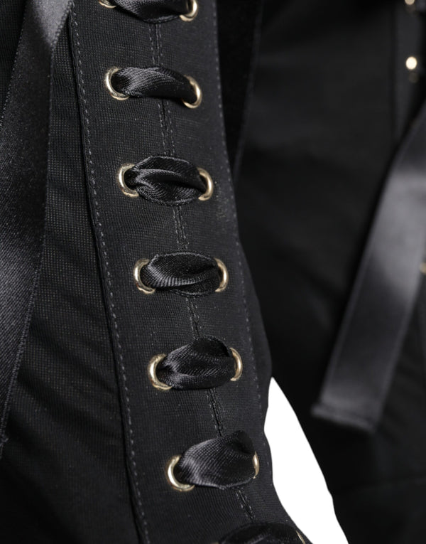 Schwarze Jersey-Stretch-Stiefeletten Schuhe