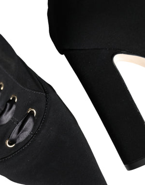 Schwarze Jersey-Stretch-Stiefeletten Schuhe