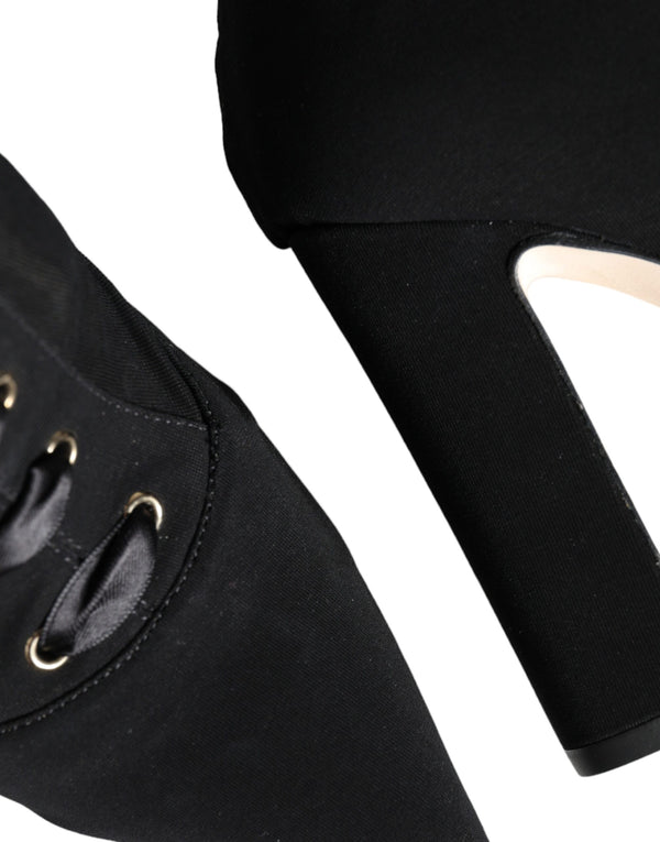 Schwarze Jersey-Stretch-Stiefeletten Schuhe