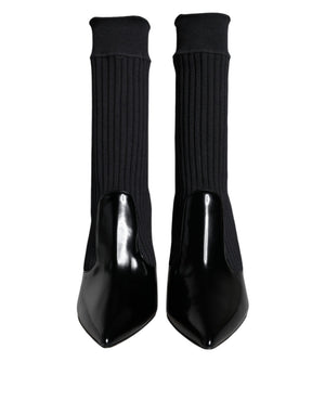 Schwarz Stretch Stilettos Booties Socken Schuhe