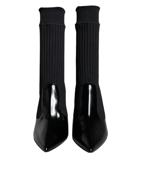 Schwarz Stretch Stilettos Booties Socken Schuhe