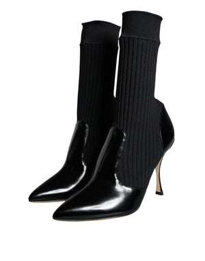 Schwarz Stretch Stilettos Booties Socken Schuhe