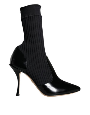 Schwarz Stretch Stilettos Booties Socken Schuhe