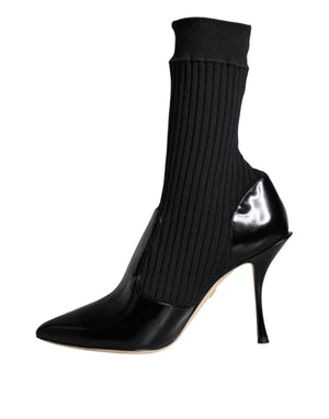 Schwarz Stretch Stilettos Booties Socken Schuhe