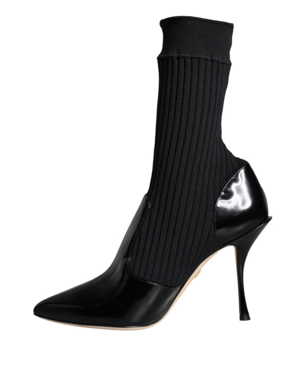 Schwarz Stretch Stilettos Booties Socken Schuhe