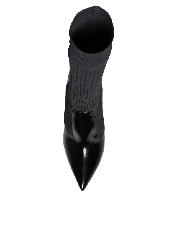 Schwarz Stretch Stilettos Booties Socken Schuhe