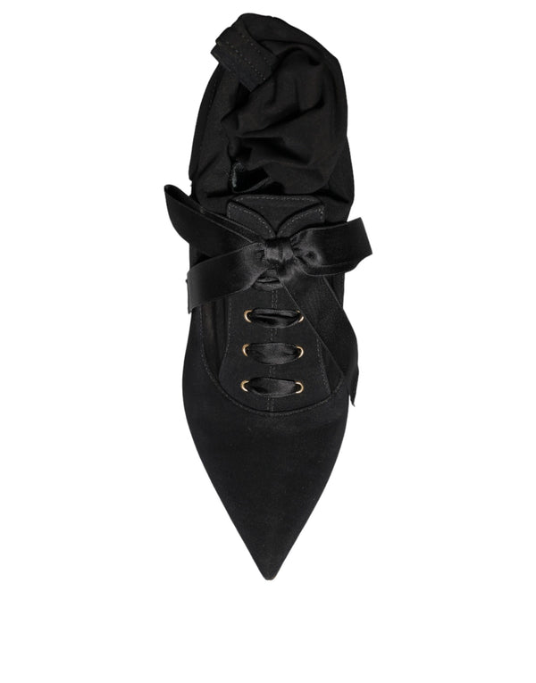 Schwarz Stiletto Heels Mid Calf Stiefel Schuhe