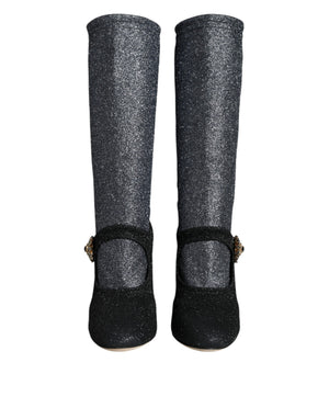 Schwarz Kristall Mary Janes Booties Schuhe