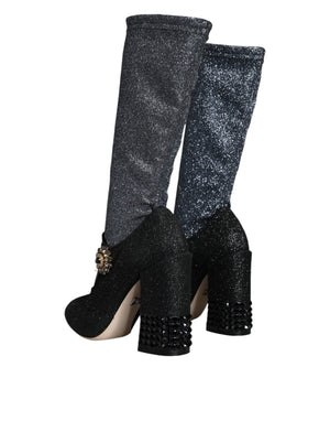 Schwarz Kristall Mary Janes Booties Schuhe