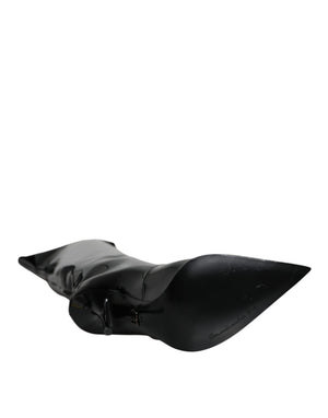 Schwarze Lackleder Kniehohe Stiefel Schuhe