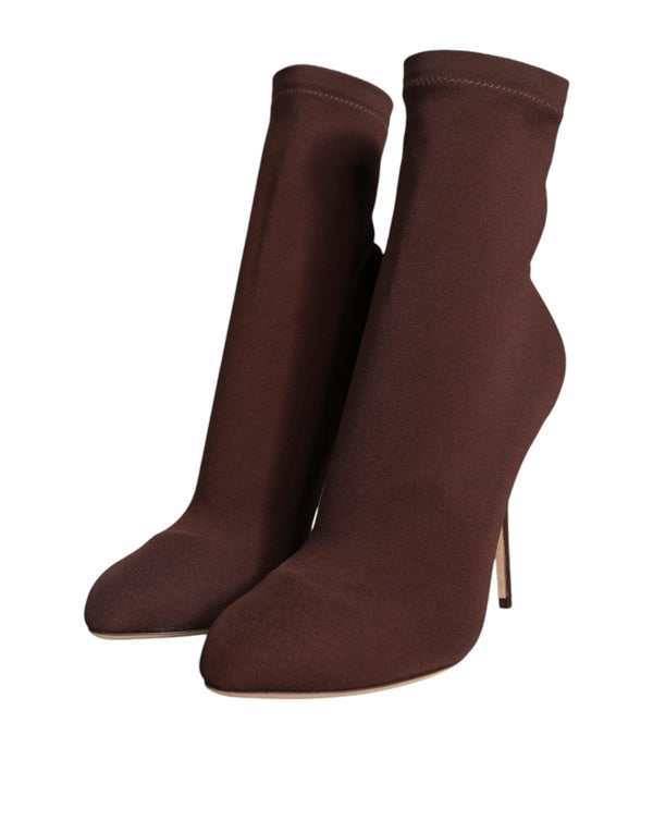 Braun Stiletto Heels Socken Stiefeletten Schuhe