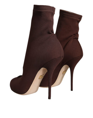Braun Stiletto Heels Socken Stiefeletten Schuhe