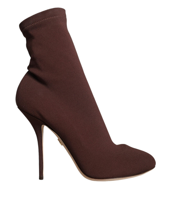 Braun Stiletto Heels Socken Stiefeletten Schuhe