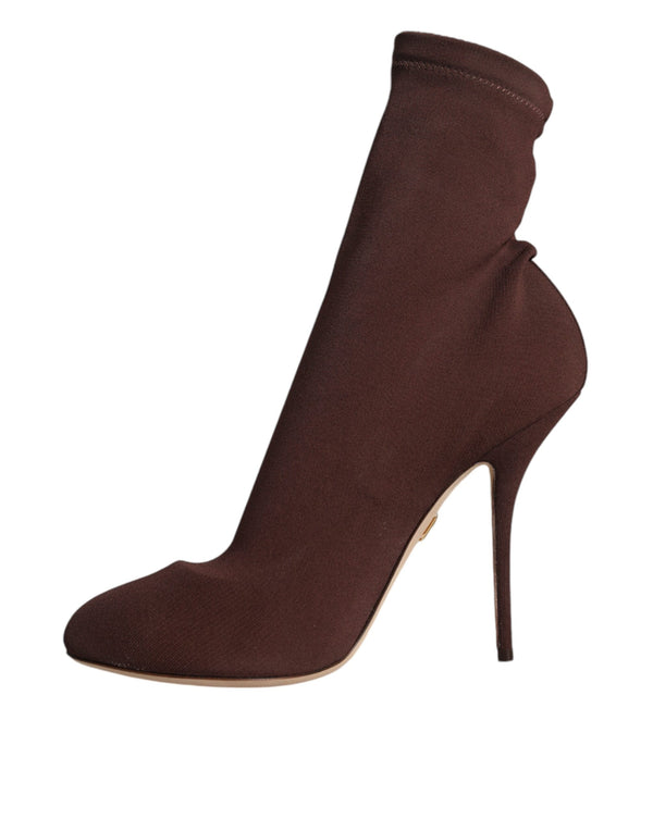 Braun Stiletto Heels Socken Stiefeletten Schuhe