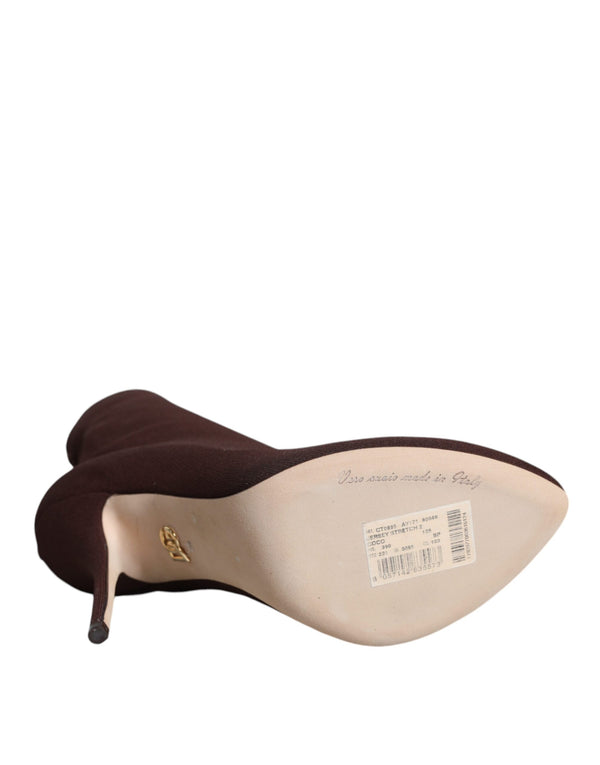 Braun Stiletto Heels Socken Stiefeletten Schuhe