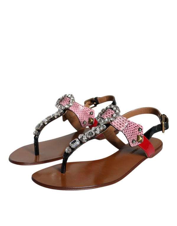 Multicolor Kristall Sandalen Flip Flops Schuhe
