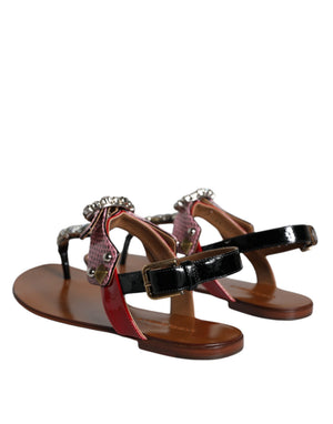 Multicolor Kristall Sandalen Flip Flops Schuhe
