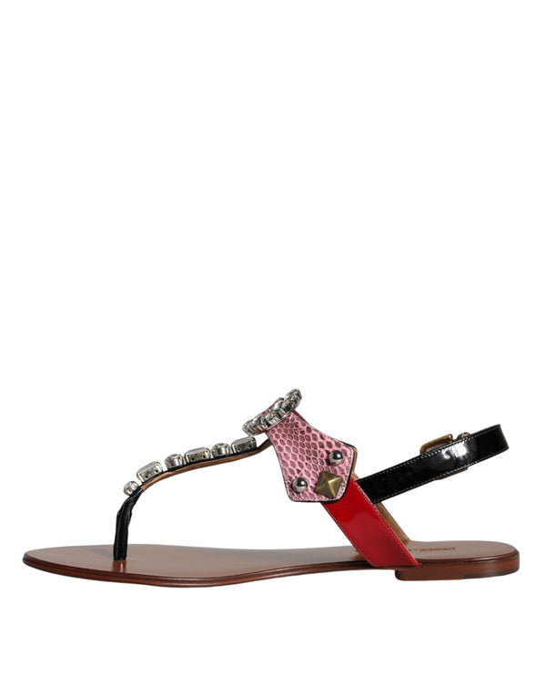 Multicolor Kristall Sandalen Flip Flops Schuhe