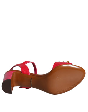 Fuchsia Leder verschönert Keira Sandalen Schuhe