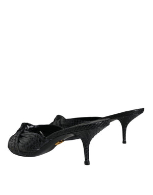Schwarz Leder Absätze Sandalen Schuhe