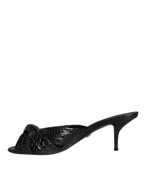 Schwarz Leder Absätze Sandalen Schuhe