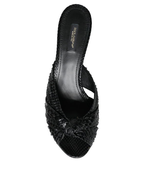 Schwarz Leder Absätze Sandalen Schuhe
